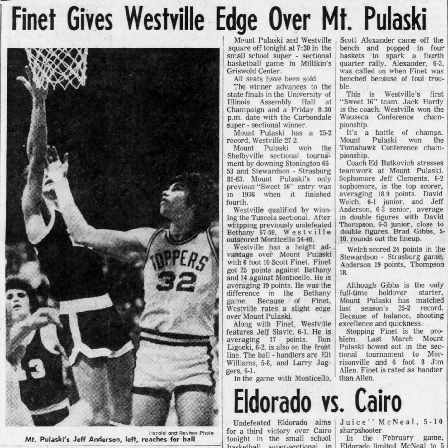 Finet gives Westville edge over Mt. Pulaski